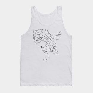 Cheetah Running Black Lineart Tank Top